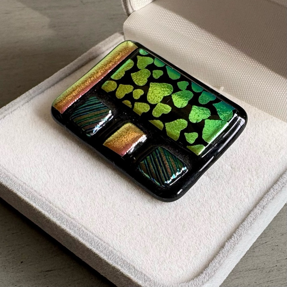 Geometric Vibrant Multicolor Rectangular Brooch P… - image 6